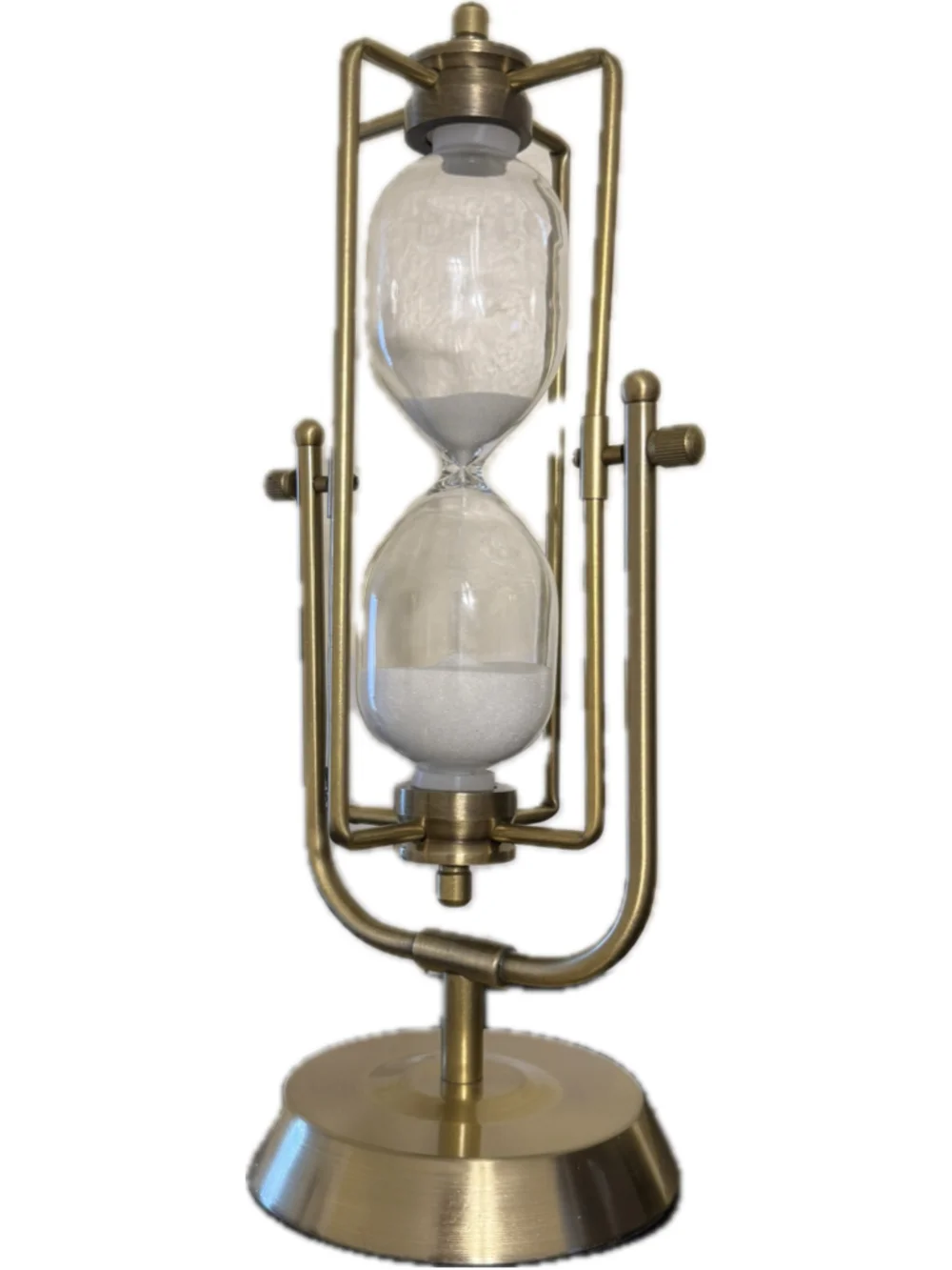Vintage Style Brass Rotating Hourglass Sand Timer Tabletop Desk Decor 12”